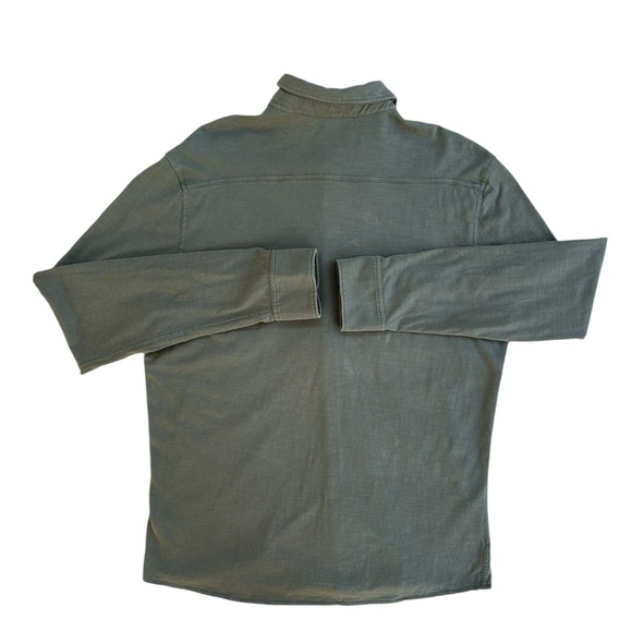 Faherty Mens Button Up Knit Shirt LARGE Sage Green Alpine Organic Cotton MKC0086 - Picture 12 of 16